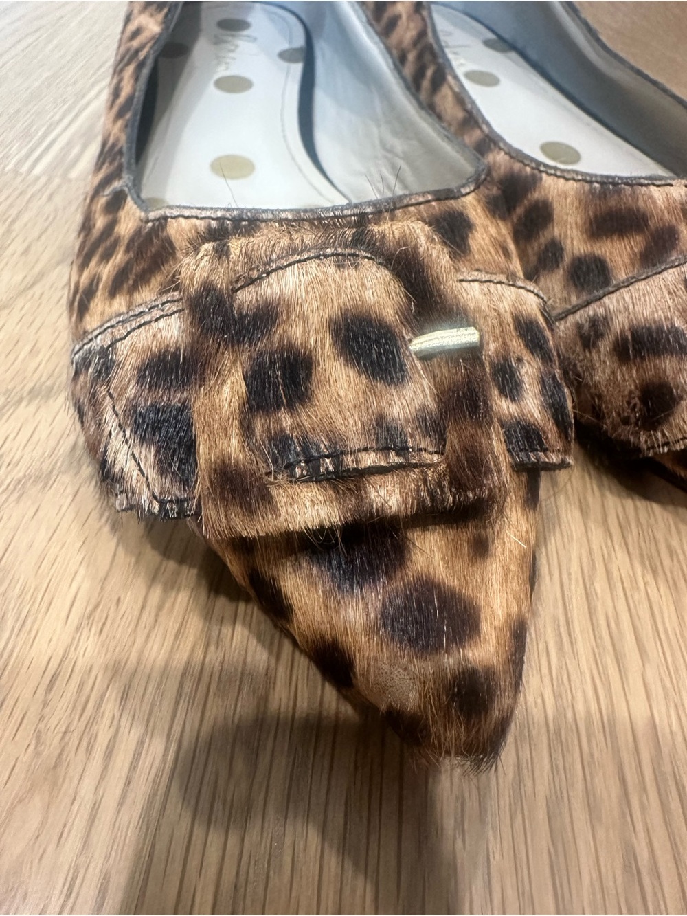 Boden Leopard-Print Pointed Toe Flats in Brown and Black